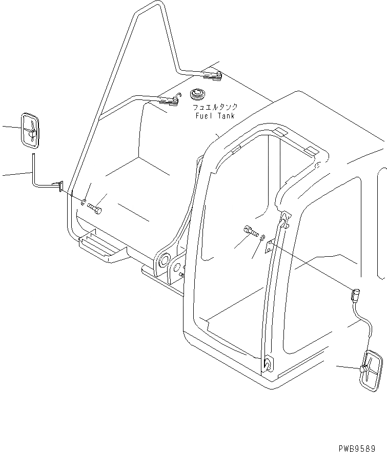 Схема запчастей Komatsu PC290LC-6K - ЗАДН. VIEW MIRROR ЧАСТИ КОРПУСА