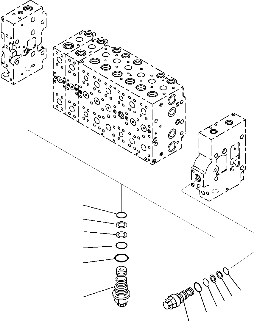 Схема запчастей Komatsu PC290LC-8K - ОСНОВН. УПРАВЛЯЮЩ. КЛАПАН, ДЛЯ MACHINE С -ДОПОЛН. АКТУАТОР КОНТУР (8/) H ГИДРАВЛИКА
