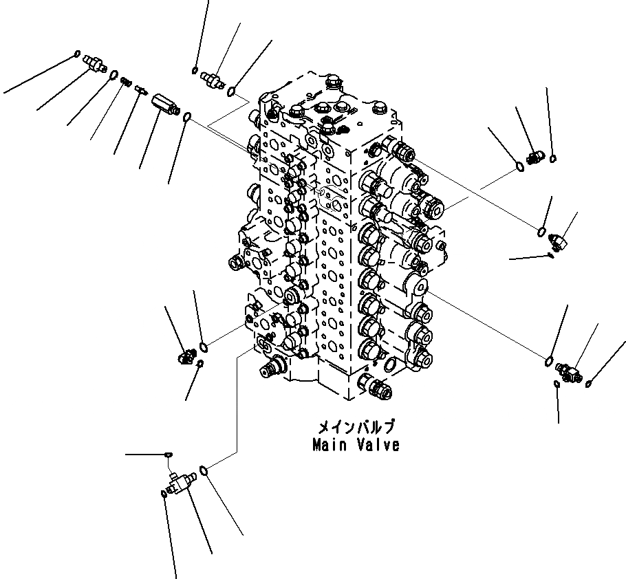 Схема запчастей Komatsu PC290LC-8K - ОСНОВН. УПРАВЛЯЮЩ. КЛАПАН, ДЛЯ MACHINE С -ДОПОЛН. АКТУАТОР КОНТУР (8/) H ГИДРАВЛИКА