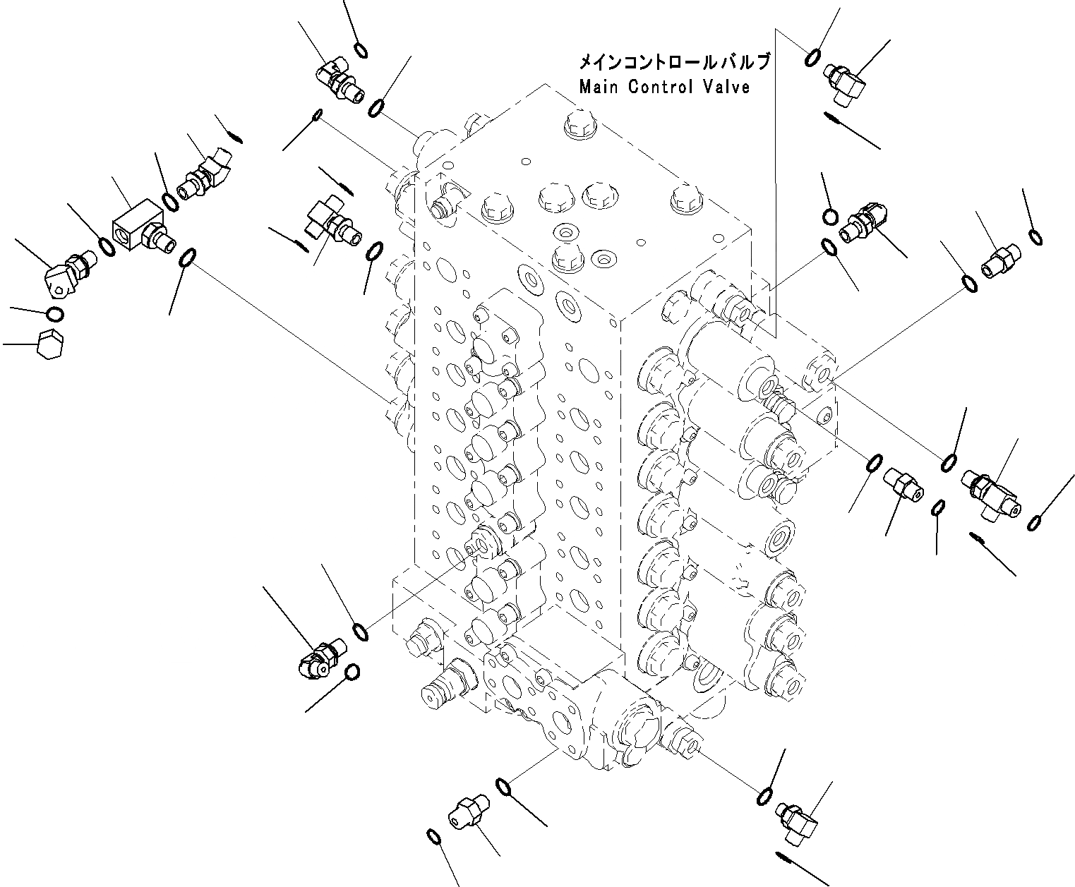Схема запчастей Komatsu PC290LC-8K - ОСНОВН. УПРАВЛЯЮЩ. КЛАПАН, ДЛЯ MACHINE С -ДОПОЛН. АКТУАТОР КОНТУР И СТРЕЛА HOLDING КЛАПАН (/) H ГИДРАВЛИКА