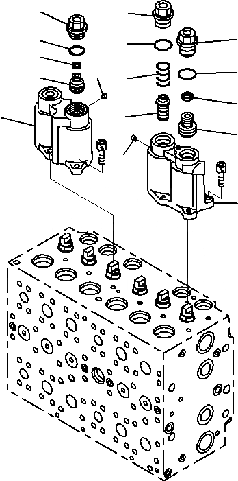 Схема запчастей Komatsu PC290LC-8K - ОСНОВН. УПРАВЛЯЮЩ. КЛАПАН, ДЛЯ MACHINE С -ДОПОЛН. АКТУАТОР КОНТУР (/) H ГИДРАВЛИКА