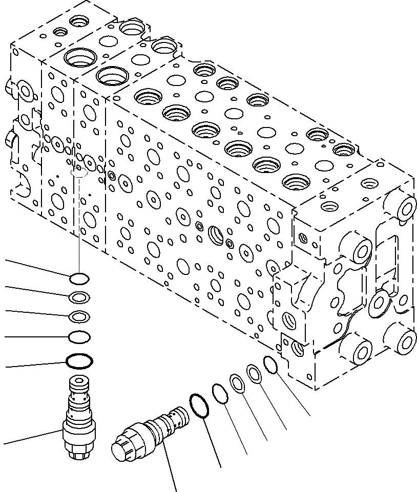Схема запчастей Komatsu PC290LC-8K - ОСНОВН. УПРАВЛЯЮЩ. КЛАПАН, ДЛЯ MACHINE С -ДОПОЛН. АКТУАТОР КОНТУР (8/) H ГИДРАВЛИКА