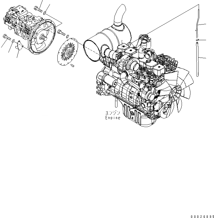 Схема запчастей Komatsu PC290LC-7K - НАСОС И ТРУБКА(№K9-) КОМПОНЕНТЫ ДВИГАТЕЛЯ