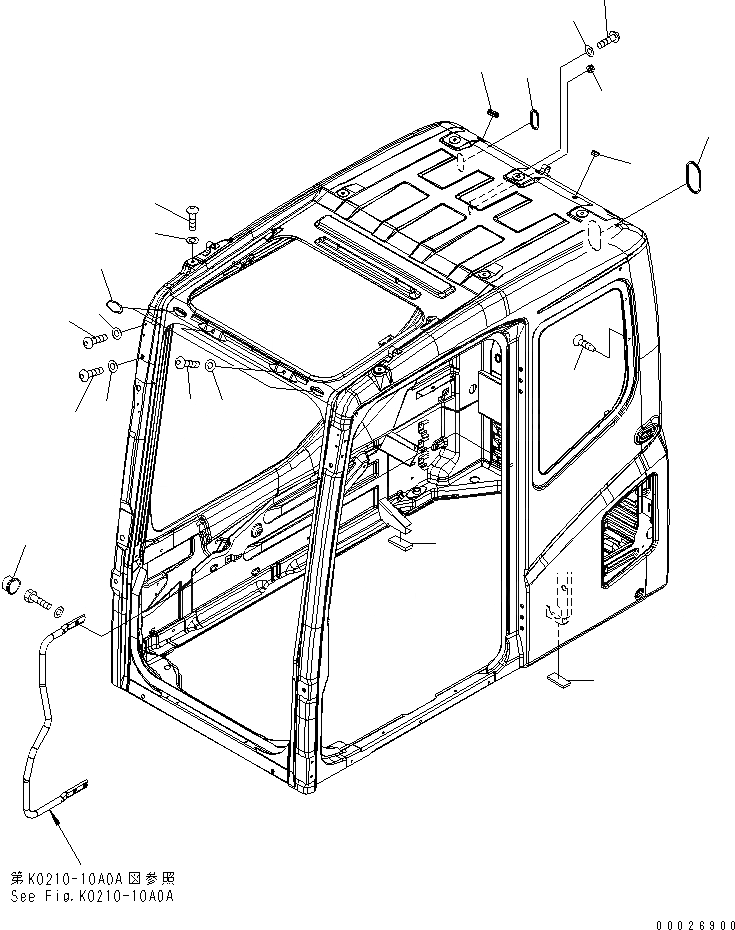 Схема запчастей Komatsu PC290LC-7K - КАБИНА (BLIND БОЛТ)(№K9-) КАБИНА ОПЕРАТОРА И СИСТЕМА УПРАВЛЕНИЯ