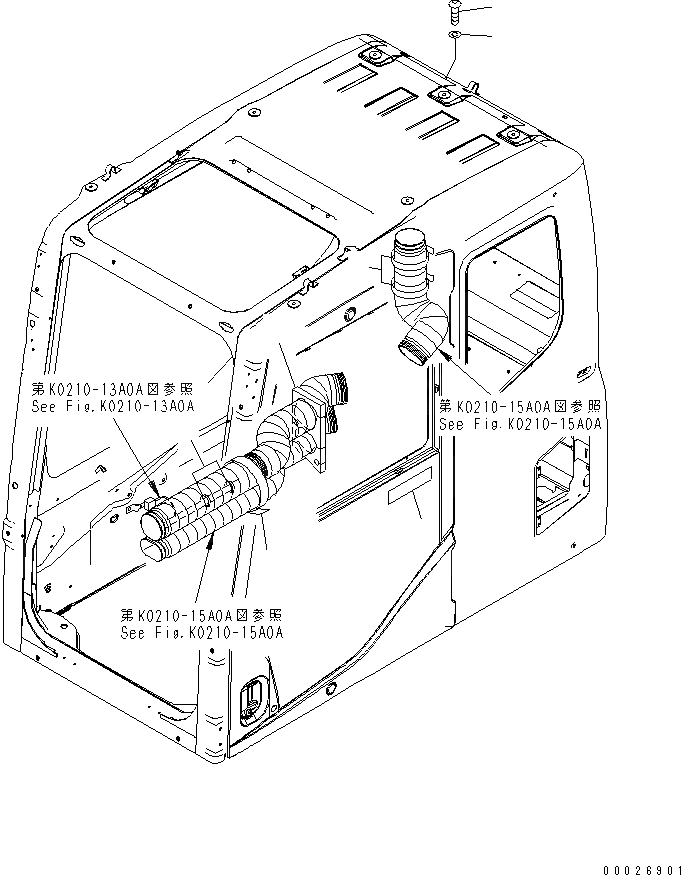 Схема запчастей Komatsu PC290LC-7K - КАБИНА (КРЕПЛЕНИЕ И ПЛАСТИНЫ)(№K9-) КАБИНА ОПЕРАТОРА И СИСТЕМА УПРАВЛЕНИЯ