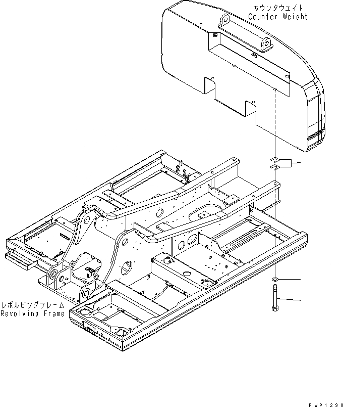 Схема запчастей Komatsu PC290LC-7K - КРЕПЛЕНИЕ ПРОТИВОВЕСА ЧАСТИ КОРПУСА