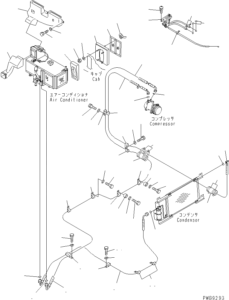 Схема запчастей Komatsu PC290NLC-6K - КОНДИЦ. ВОЗДУХА (ЛИНИЯ ОХЛАЖДЕНИЯ)(№K-K) КАБИНА ОПЕРАТОРА И СИСТЕМА УПРАВЛЕНИЯ