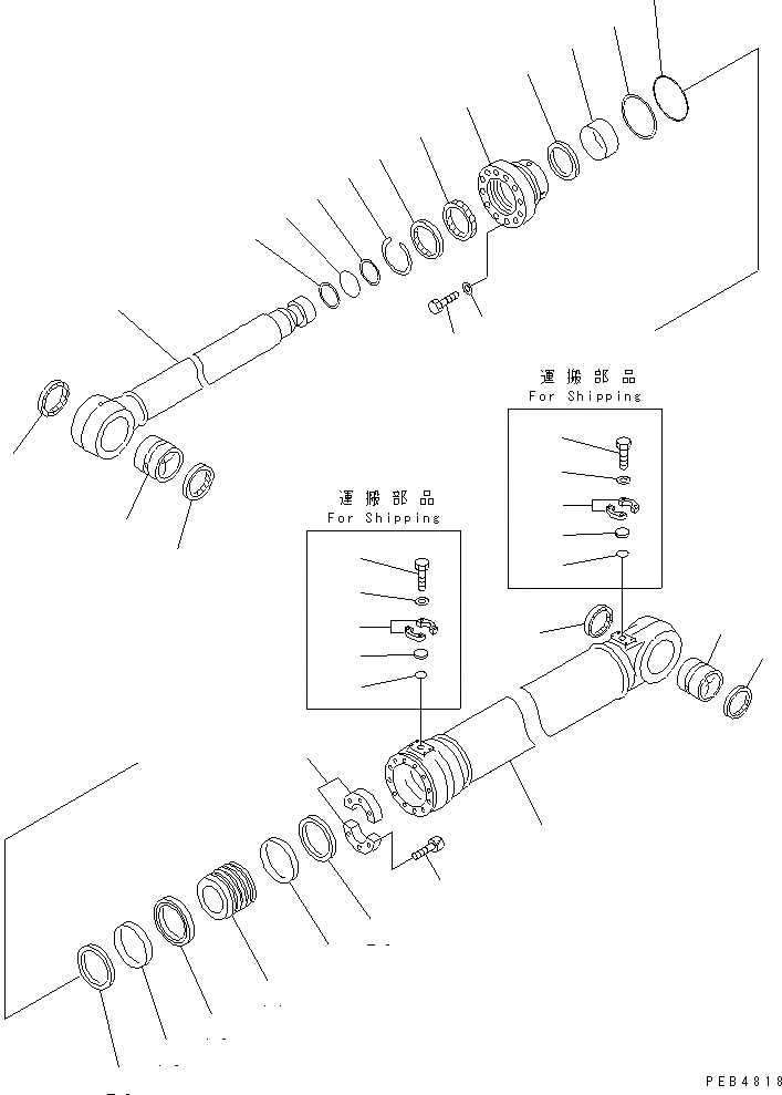 Схема запчастей Komatsu PC290NLC-6K - ЦИЛИНДР 2-Й СТРЕЛЫ (2-СЕКЦИОНН. СТРЕЛА) ОСНОВН. КОМПОНЕНТЫ И РЕМКОМПЛЕКТЫ