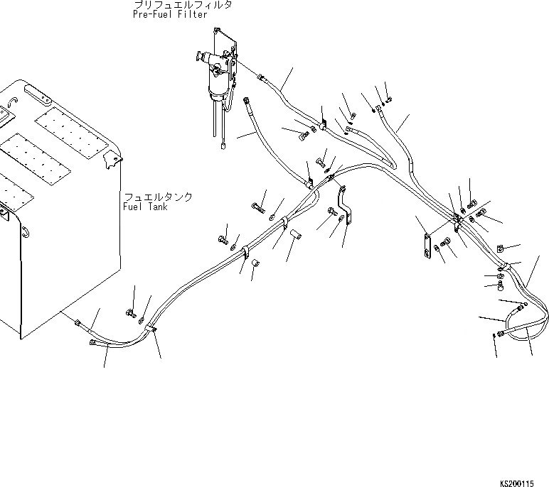 Схема запчастей Komatsu PC290NLC-8K - ТОПЛИВН. ПОДАЮЩ. ТРУБЫ, ДЛЯ MACHINE С ТОПЛИВН. REFILL НАСОС (/) D ТОПЛИВН. БАК. AND КОМПОНЕНТЫ