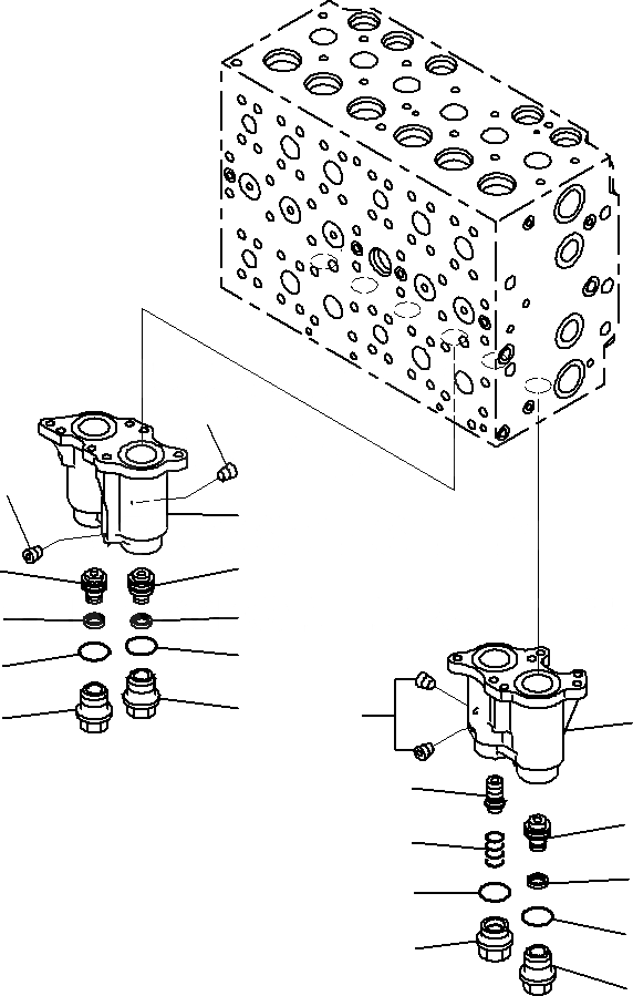 Схема запчастей Komatsu PC290NLC-8K - ОСНОВН. УПРАВЛЯЮЩ. КЛАПАН, ДЛЯ MACHINE С -ДОПОЛН. АКТУАТОР КОНТУР (/) H ГИДРАВЛИКА
