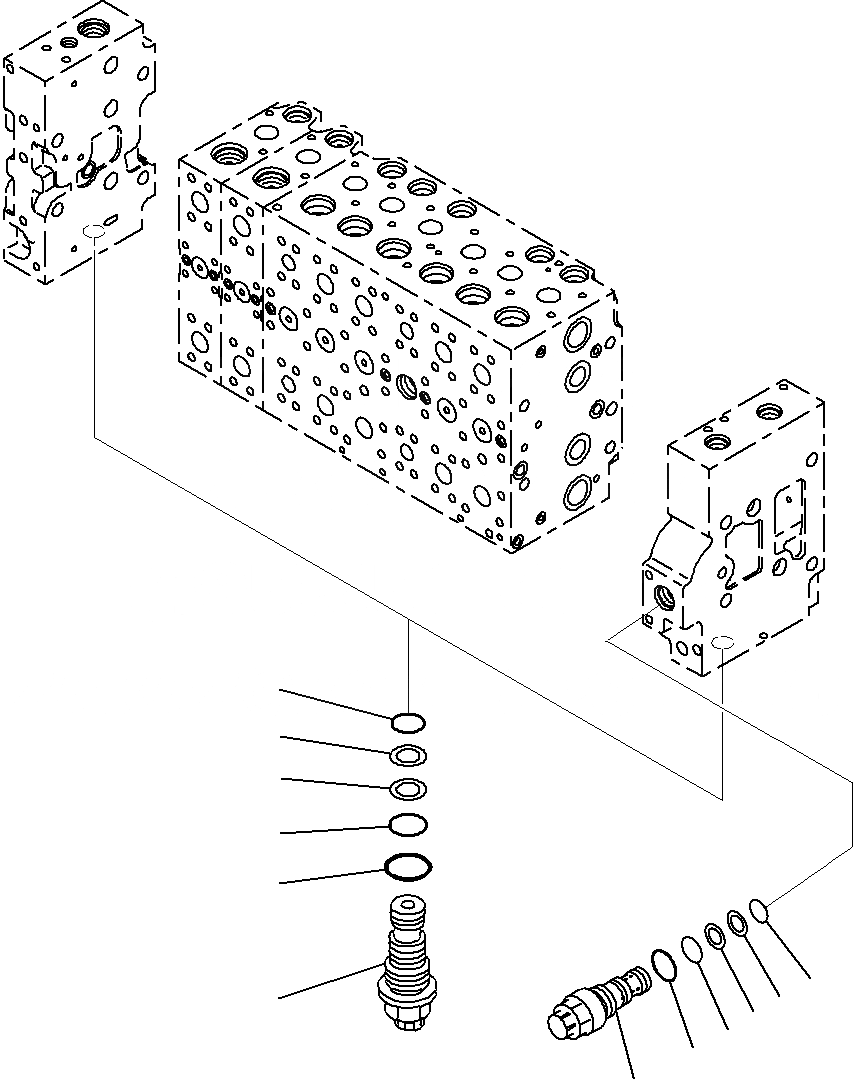 Схема запчастей Komatsu PC290NLC-8K - ОСНОВН. УПРАВЛЯЮЩ. КЛАПАН, ДЛЯ MACHINE С -ДОПОЛН. АКТУАТОР КОНТУР (8/) H ГИДРАВЛИКА