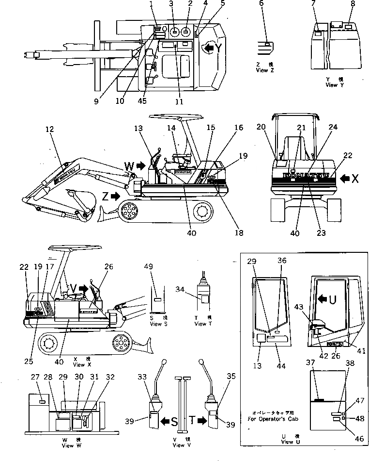 Схема запчастей Komatsu PC30-5 - МАРКИРОВКА (ДЛЯ ЯПОН.) МАРКИРОВКА¤ ИНСТРУМЕНТ И РЕМКОМПЛЕКТЫ