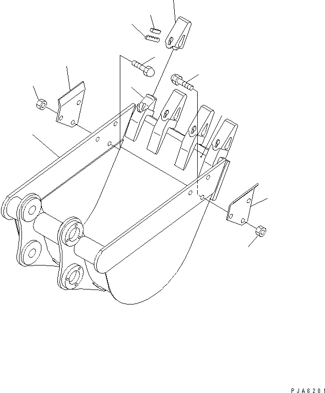 Схема запчастей Komatsu PC30-7 - КОВШ¤ .8M (MINI .M) MM (ВЕРТИКАЛЬН. ПАЛЕЦ)(№-) РАБОЧЕЕ ОБОРУДОВАНИЕ