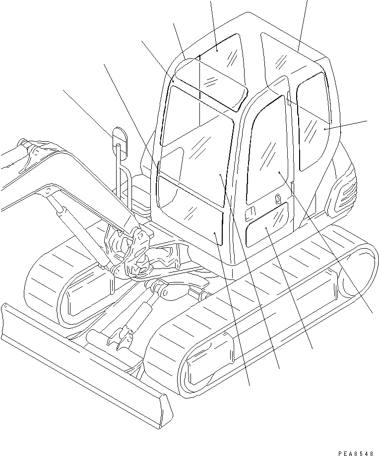 Схема запчастей Komatsu PC30-7 - СТЕКЛА И ЗАДН. VIEW MIRROR(№-) КАТАЛОГИ ЗЧ