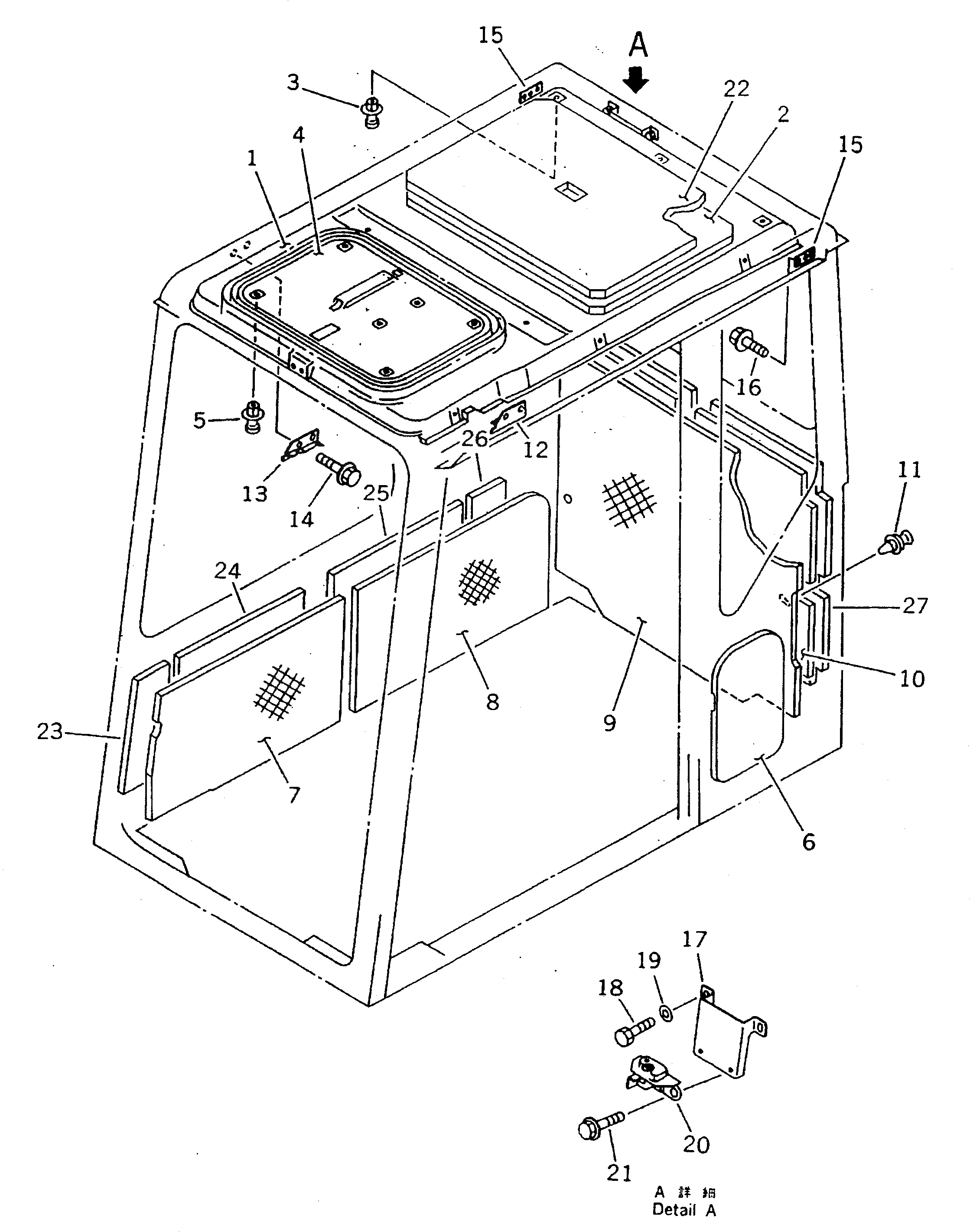 Схема запчастей Komatsu PC300 - КАБИНА (/7) (ВНУТР. ПОКРЫТИЕ)(№-) ЧАСТИ КОРПУСА