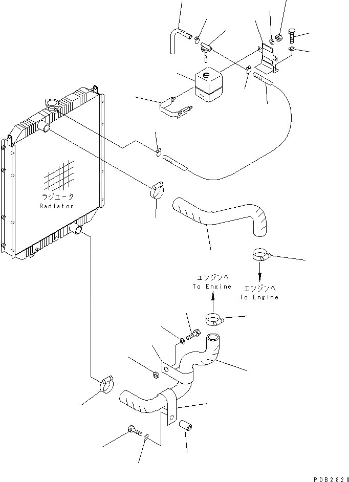 Схема запчастей Komatsu PC300-6Z - ОХЛАЖД-Е (СИСТЕМА ТРУБ РАДИАТОРА)(№9-9) СИСТЕМА ОХЛАЖДЕНИЯ