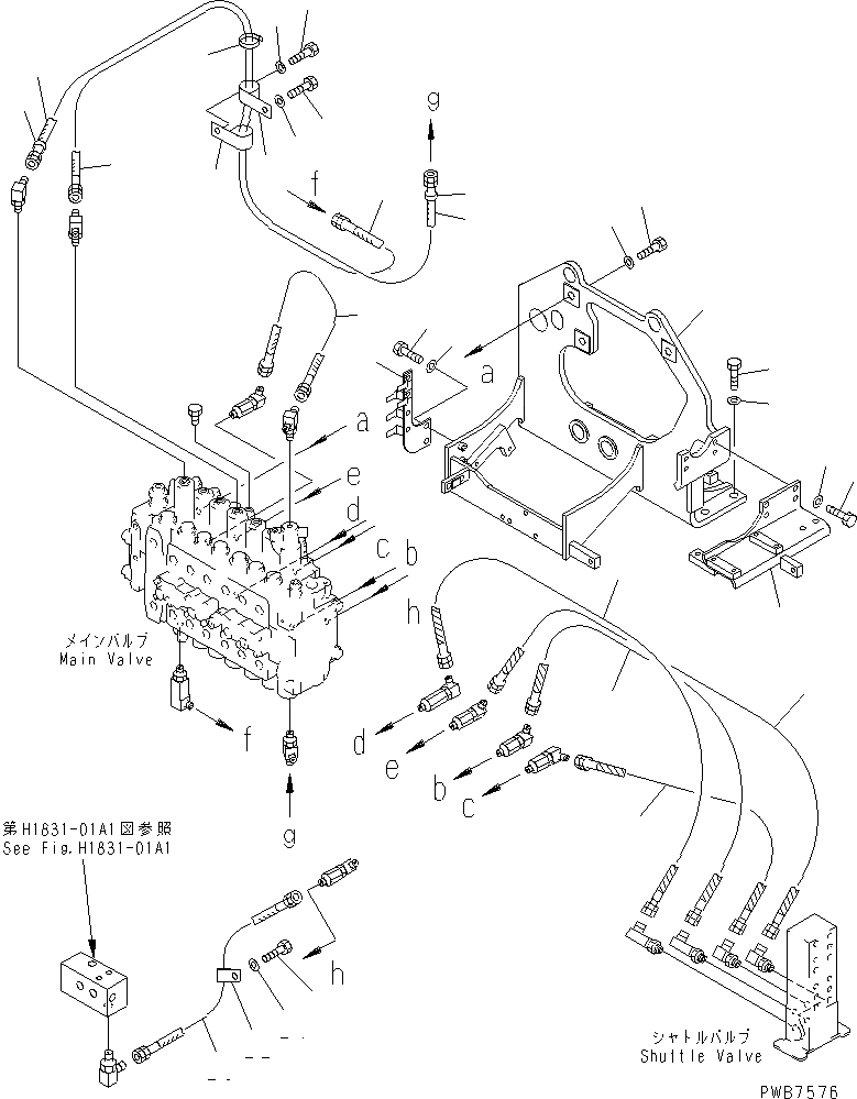 Схема запчастей Komatsu PC300-6Z - ОСНОВН. КЛАПАН (КОРПУС КЛАПАНА)(№9-999) ГИДРАВЛИКА