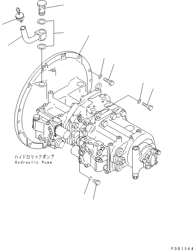 Схема запчастей Komatsu PC300-6Z - ОСНОВН. НАСОС (СОЕДИНИТЕЛЬН. ЧАСТИ)(№-7) ГИДРАВЛИКА