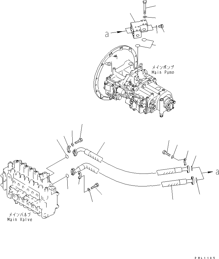 Схема запчастей Komatsu PC300-6Z - ЛИНИЯ ПОДАЧИ (БЕЗ ПРОПУСКН. КЛАПАН)(№-) ГИДРАВЛИКА