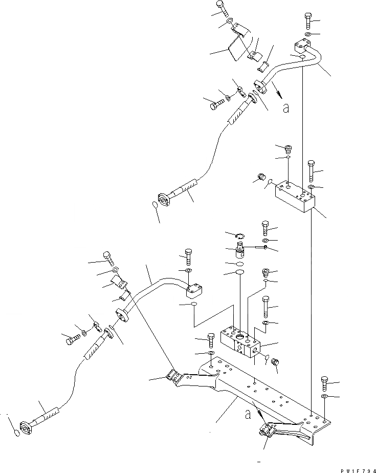 Схема запчастей Komatsu PC300-6Z - НАВЕСНОЕ ОБОРУД-Е ( АКТУАТОР) (CROSS КЛАПАН И КОРПУС)(№-) ГИДРАВЛИКА