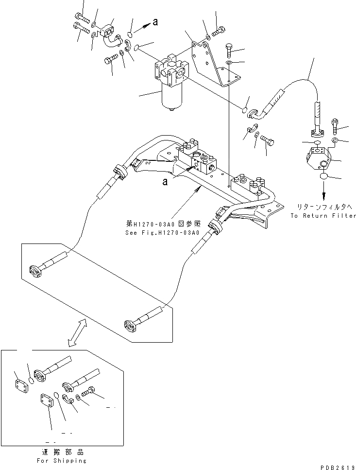 Схема запчастей Komatsu PC300-6Z - НАВЕСНОЕ ОБОРУД-Е (ВОЗВРАТ. ЛИНИЯ) ГИДРАВЛИКА