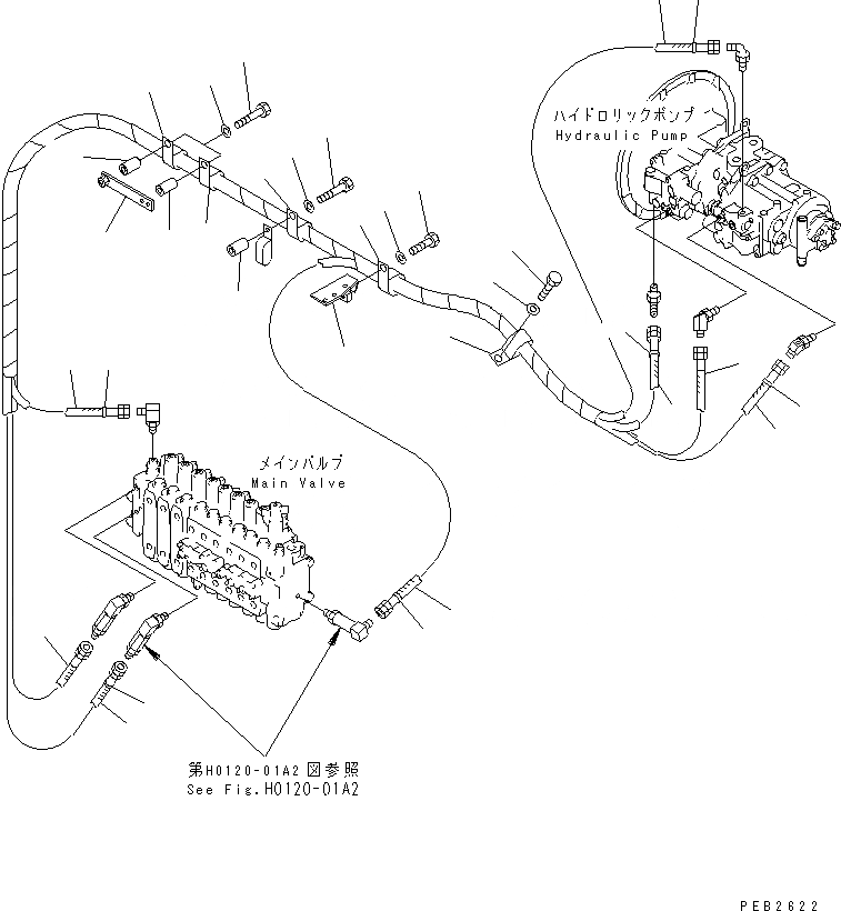 Схема запчастей Komatsu PC300-6Z - LS ЛИНИЯ (ИЗ НАСОСА В КЛАПАН) ( АКТУАТОР)(№-999) ГИДРАВЛИКА