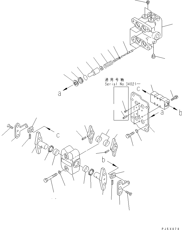 Схема запчастей Komatsu PC300-6Z - КЛАПАН PPC(ДЛЯ ХОДА)(№-) ОСНОВН. КОМПОНЕНТЫ И РЕМКОМПЛЕКТЫ
