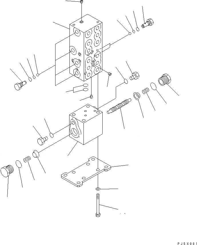 Схема запчастей Komatsu PC300-6Z - РАСПРЕДЕЛИТ. КЛАПАН ОСНОВН. КОМПОНЕНТЫ И РЕМКОМПЛЕКТЫ