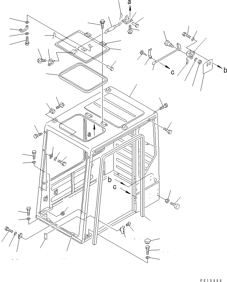 Схема запчастей Komatsu PC300-5 - КАБИНА (/7) (КАБИНА) (ДЛЯ США И CANADA) ЧАСТИ КОРПУСА