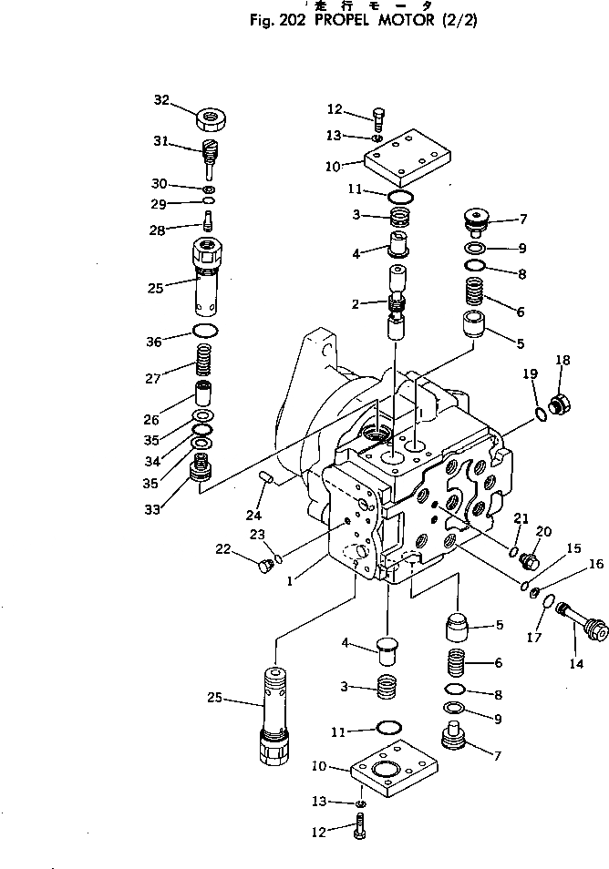 Схема запчастей Komatsu PC300-2 - PКАНАТL МОТОР (/) ХОД И КОНЕЧНАЯ ПЕРЕДАЧА