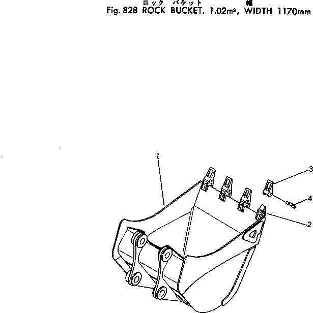 Схема запчастей Komatsu PC300-2 - ROCK КОВШ¤ .M¤ 7MM ОПЦИОННЫЕ КОМПОНЕНТЫ