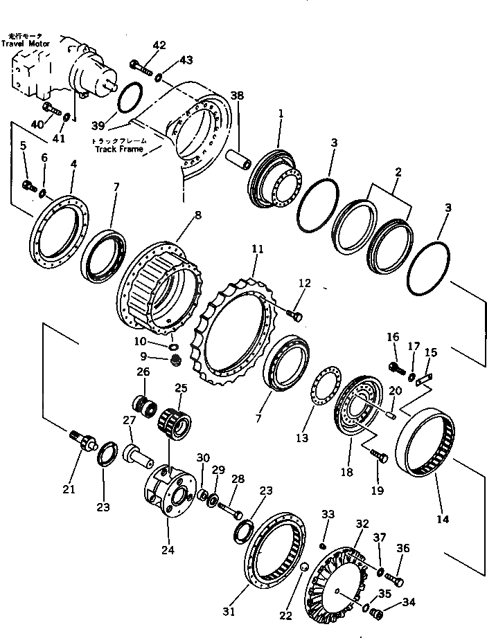 Схема запчастей Komatsu PC300-3 - КОНЕЧНАЯ ПЕРЕДАЧА (УСИЛ. СПЕЦ-Я.)(№7-9) СПЕЦ. APPLICATION ЧАСТИ¤ МАРКИРОВКА¤ ИНСТРУМЕНТ И РЕМКОМПЛЕКТЫ