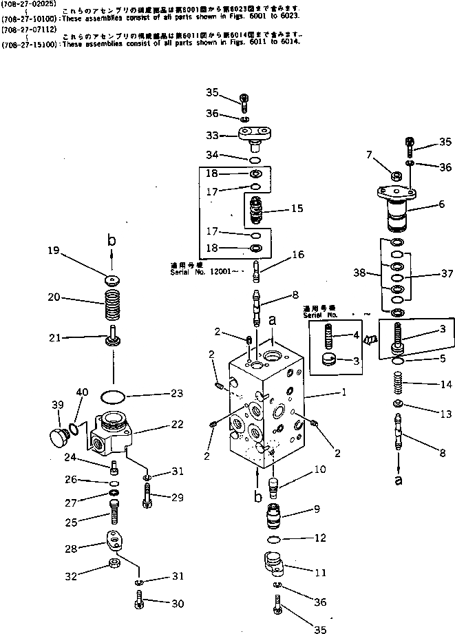 Схема запчастей Komatsu PC300-3 - СЕРВОКЛАПАН¤ ПЕРЕДН. (/) (С -STAGE SELECTOR MODE OLSS) УПРАВЛ-Е РАБОЧИМ ОБОРУДОВАНИЕМ