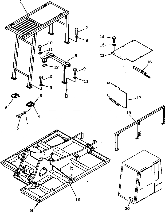 Схема запчастей Komatsu PC300-3 - FALLING OBJECTIVE ЗАЩИТАIVE STRUCTURE ОПЦИОННЫЕ КОМПОНЕНТЫ