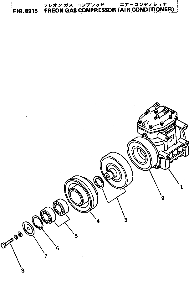 Схема запчастей Komatsu PC300-3 - FREON GAS КОМПРЕССОР (КОНДИЦ. ВОЗДУХА) ОПЦИОННЫЕ КОМПОНЕНТЫ