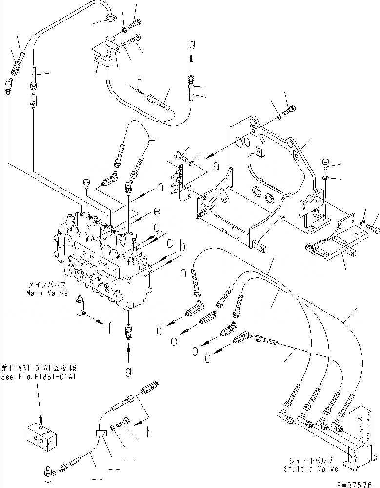 Схема запчастей Komatsu PC300-6Z - ОСНОВН. КЛАПАН (КОРПУС КЛАПАНА)(№9-999) ГИДРАВЛИКА