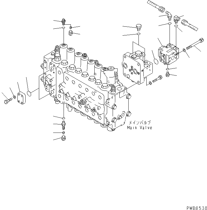 Схема запчастей Komatsu PC300-6Z - ОСНОВН. КЛАПАН (ЗАГЛУШКА)(№-) ГИДРАВЛИКА