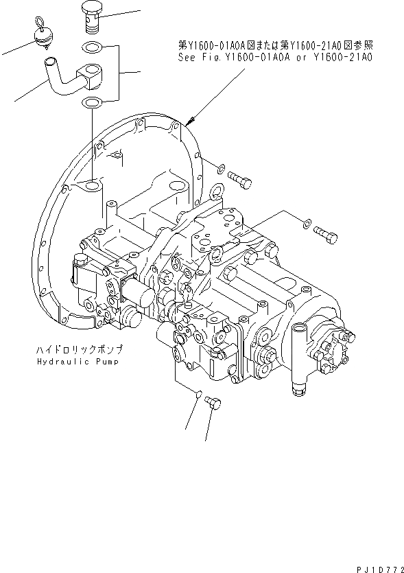 Схема запчастей Komatsu PC300-6Z - ОСНОВН. НАСОС (СОЕДИНИТЕЛЬН. ЧАСТИ)(№8-) ГИДРАВЛИКА