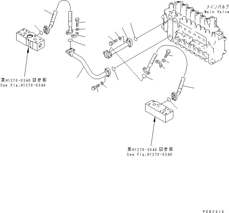 Схема запчастей Komatsu PC300-6Z - НАВЕСНОЕ ОБОРУД-Е (КЛАПАН) ГИДРАВЛИКА