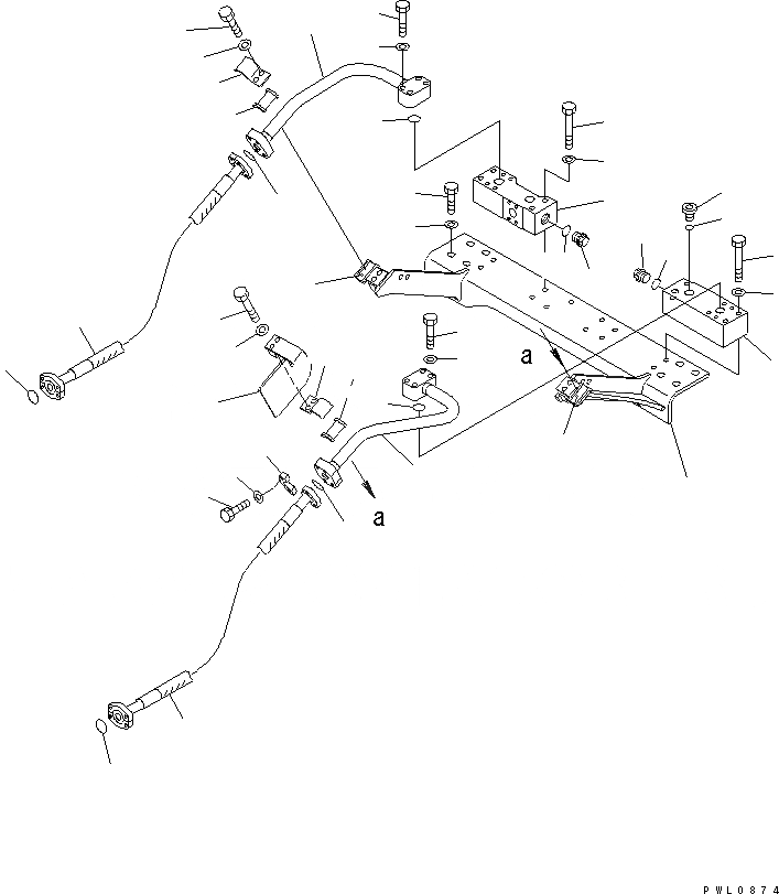 Схема запчастей Komatsu PC300-6Z - НАВЕСНОЕ ОБОРУД-Е (CROSS КЛАПАН И КОРПУС) (ДЛЯ МОЛОТА)(№-) ГИДРАВЛИКА