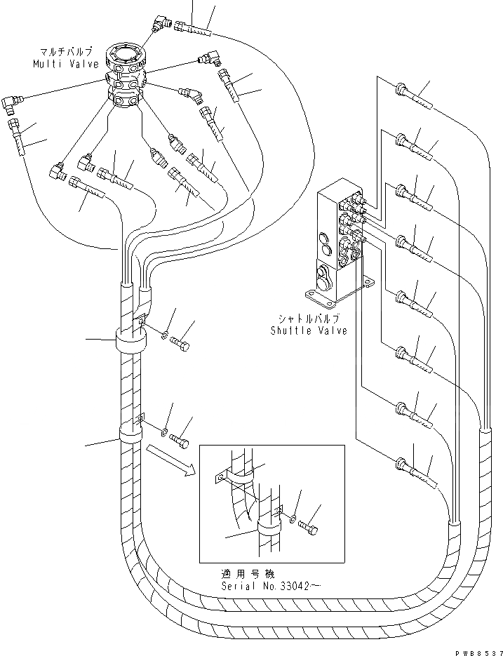 Схема запчастей Komatsu PC300-6Z - MULTI PATTERN КЛАПАН(№-) ГИДРАВЛИКА