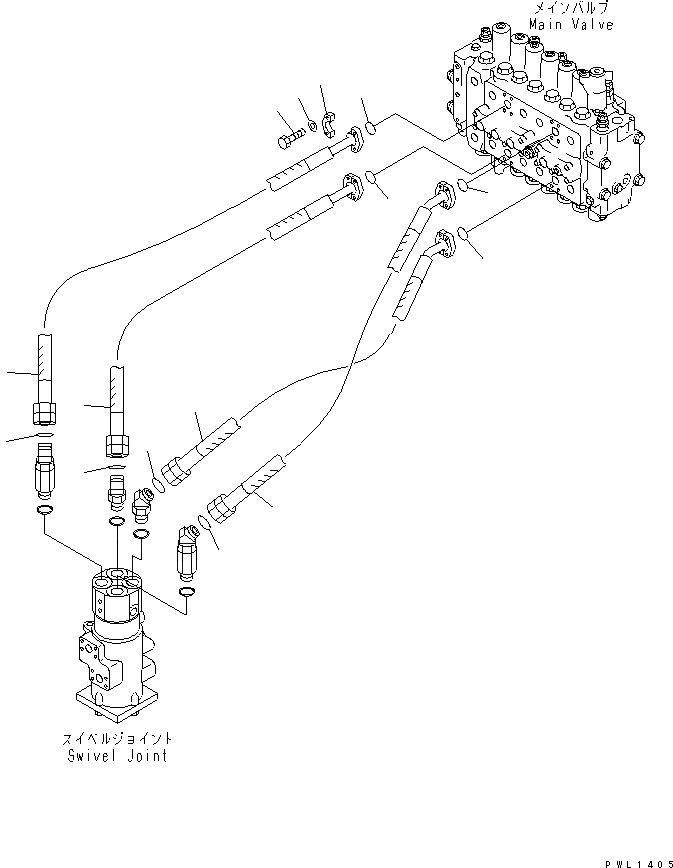 Схема запчастей Komatsu PC300-6Z - ЛИНИЯ ХОДА(№-) ГИДРАВЛИКА