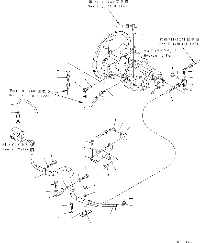 Схема запчастей Komatsu PC300-6Z - LS ЛИНИЯ (ЛИНИЯ НАСОСА) (БЕЗ КЛАПАНА EPC)(МОРОЗОУСТОЙЧИВ. СПЕЦ-Я B СПЕЦ-Я)(№9-999) ГИДРАВЛИКА