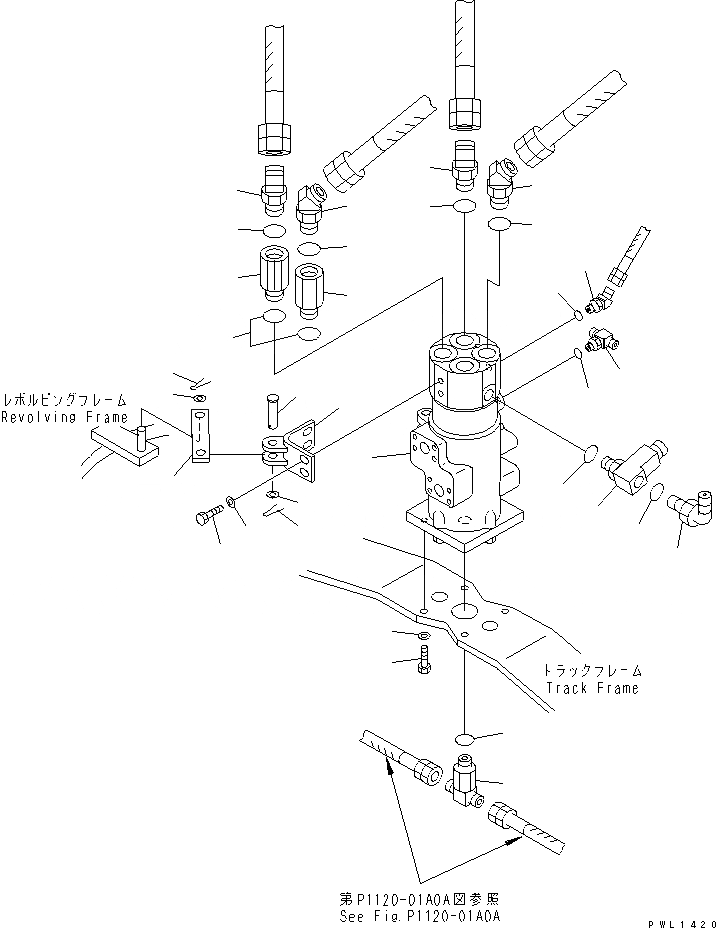 Схема запчастей Komatsu PC300-6Z - ПОВОРОТНОЕ СОЕДИНЕНИЕ (СОЕДИНИТЕЛЬН. ЧАСТИ) (СКОРОСТЬ ДВИЖЕНИЯ 3)(№-) ПОВОРОТН. КРУГ И КОМПОНЕНТЫ