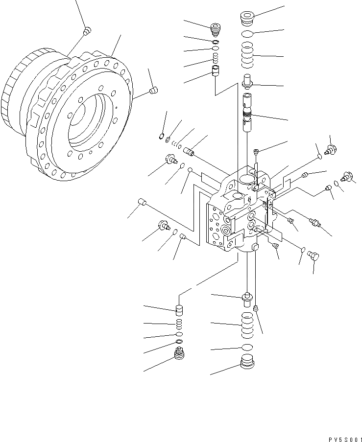 Схема запчастей Komatsu PC300-6Z - МОТОР ХОДА (/)(№-) ОСНОВН. КОМПОНЕНТЫ И РЕМКОМПЛЕКТЫ