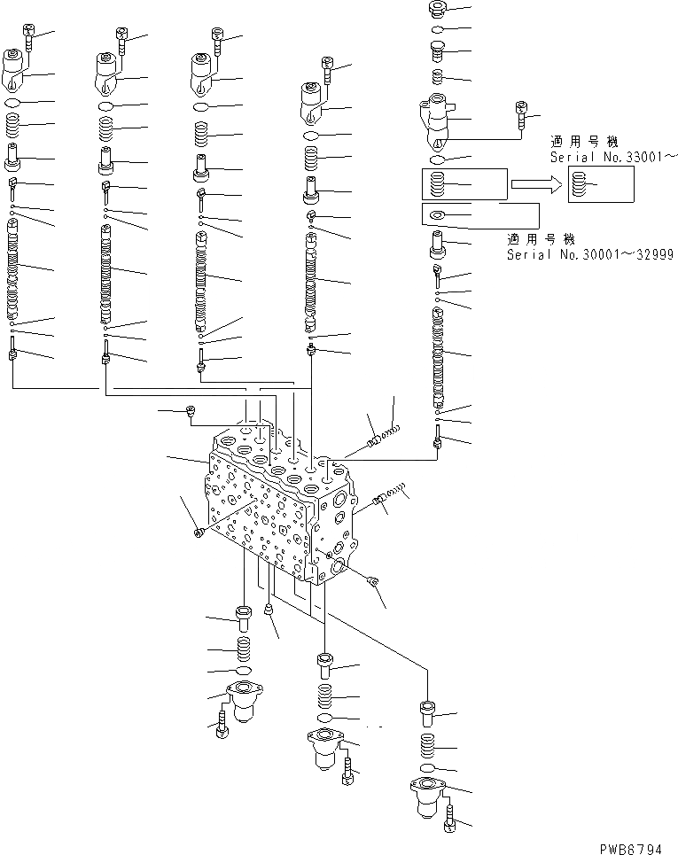 Схема запчастей Komatsu PC300-6Z - ОСНОВН. КЛАПАН (-АКТУАТОР) (/)(№9-) ОСНОВН. КОМПОНЕНТЫ И РЕМКОМПЛЕКТЫ