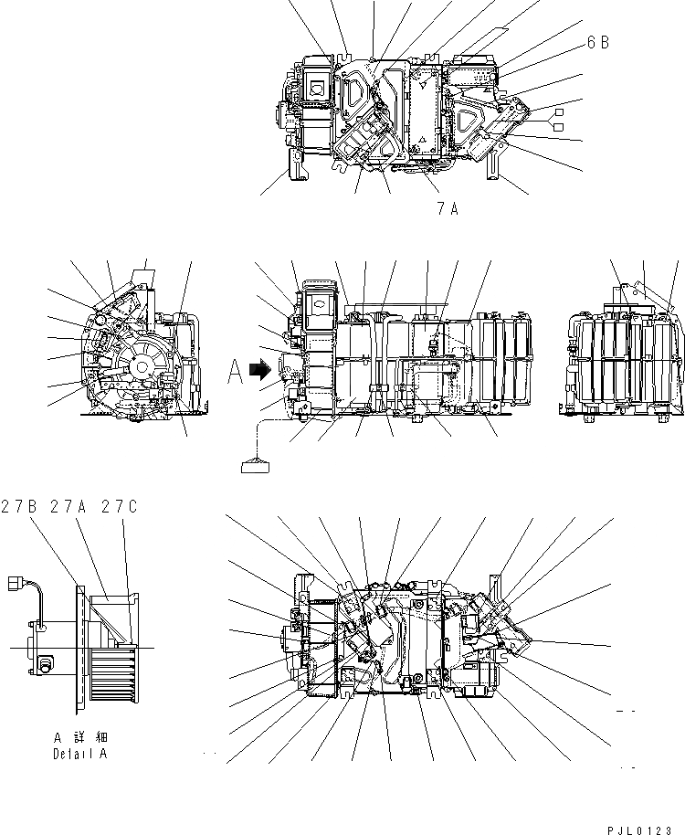 Схема запчастей Komatsu PC300-6Z - БЛОК КОНДИЦИОНЕРА(№-) ОСНОВН. КОМПОНЕНТЫ И РЕМКОМПЛЕКТЫ