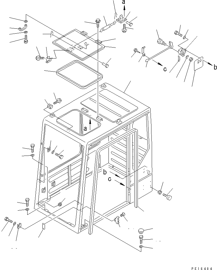 Схема запчастей Komatsu PC300-5C - КАБИНА (/7) (КАБИНА) (K.S.P. СПЕЦ-Я.) ЧАСТИ КОРПУСА