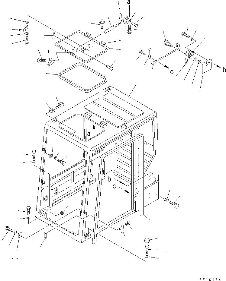 Схема запчастей Komatsu PC300-5 - КАБИНА (/7) (КАБИНА)(№-) ЧАСТИ КОРПУСА