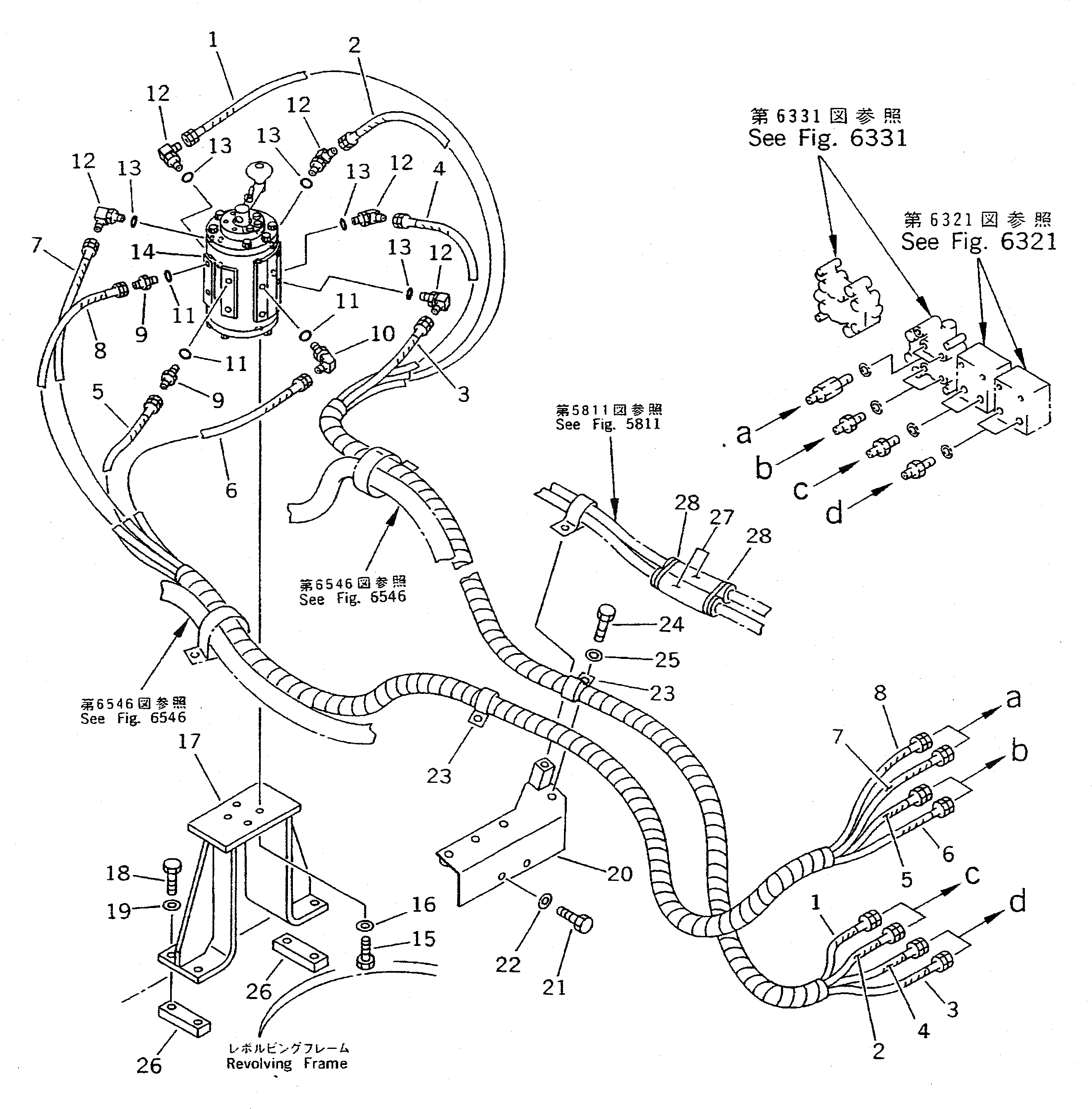 Схема запчастей Komatsu PC300-5 - MULTI PATTERN SELECT КЛАПАН ТРУБЫ (M.P.S.V. T/F РАСПРЕДЕЛИТ. КЛАПАН)  (ДЛЯ WRIST УПРАВЛ-Е) (ДЛЯ ЯПОН.) УПРАВЛ-Е РАБОЧИМ ОБОРУДОВАНИЕМ